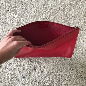 Red Leather Madewell Clutch
